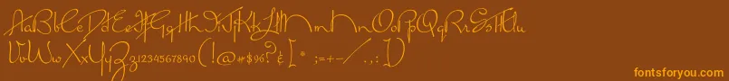 Шрифт MissLankfort – оранжевые шрифты на коричневом фоне
