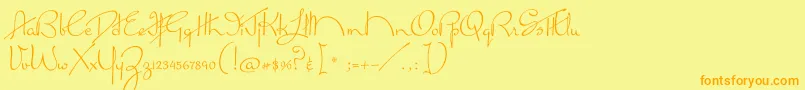 fuente MissLankfort – Fuentes Naranjas Sobre Fondo Amarillo