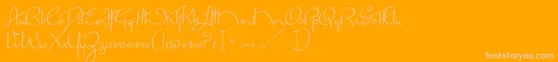 MissLankfort-Schriftart – Rosa Schriften auf orangefarbenem Hintergrund