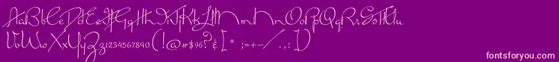 MissLankfort-Schriftart – Rosa Schriften auf violettem Hintergrund