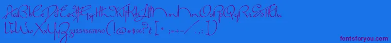 MissLankfort Font – Purple Fonts on Blue Background