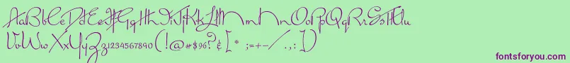 MissLankfort Font – Purple Fonts on Green Background