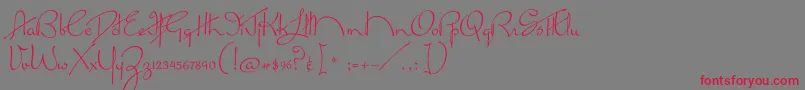 MissLankfort Font – Red Fonts on Gray Background