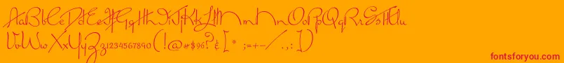 MissLankfort Font – Red Fonts on Orange Background