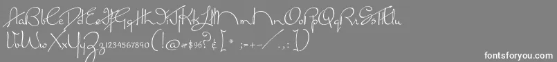 フォントMissLankfort – 灰色の背景に白い文字