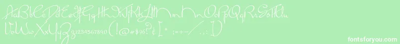 フォントMissLankfort – 緑の背景に白い文字
