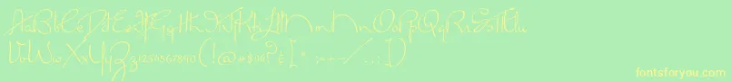 MissLankfort Font – Yellow Fonts on Green Background