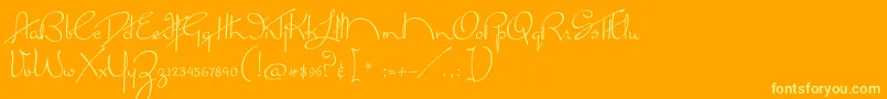 MissLankfort Font – Yellow Fonts on Orange Background