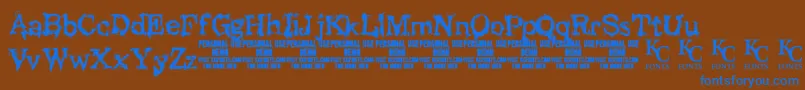 BlackasylumdemoKcfonts Font – Blue Fonts on Brown Background