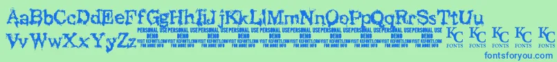 BlackasylumdemoKcfontsフォントについての詳細 フォントBlackasylumdemoKcfonts – 青い文字は緑の背景です。