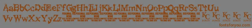 Saiba mais sobre a fonte BlackasylumdemoKcfonts Fonte BlackasylumdemoKcfonts – fontes marrons em um fundo cinza