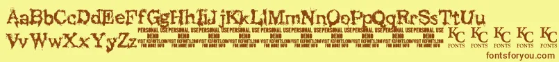 BlackasylumdemoKcfonts Font – Brown Fonts on Yellow Background