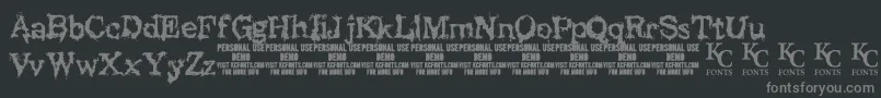 Weitere Informationen zur BlackasylumdemoKcfonts-Schriftart BlackasylumdemoKcfonts-Schriftart – Graue Schriften auf schwarzem Hintergrund