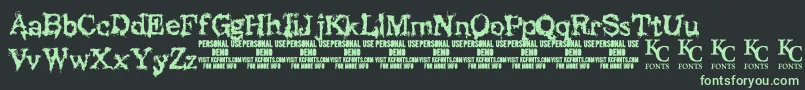 BlackasylumdemoKcfonts Font – Green Fonts on Black Background