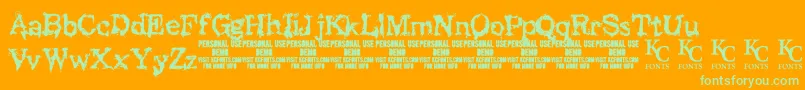 BlackasylumdemoKcfonts Font – Green Fonts on Orange Background