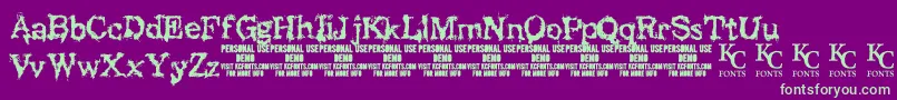 BlackasylumdemoKcfonts Font – Green Fonts on Purple Background