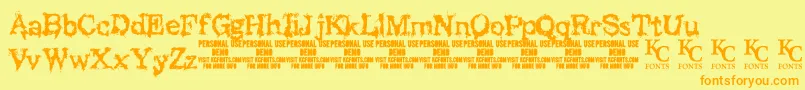 More about BlackasylumdemoKcfonts Font BlackasylumdemoKcfonts Font – Orange Fonts on Yellow Background