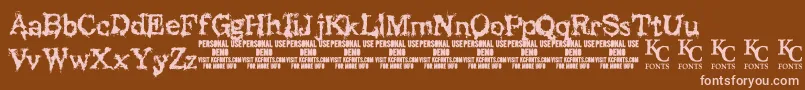 Lisätietoja BlackasylumdemoKcfonts-fontista BlackasylumdemoKcfonts-fontti – vaaleanpunaiset fontit ruskealla taustalla
