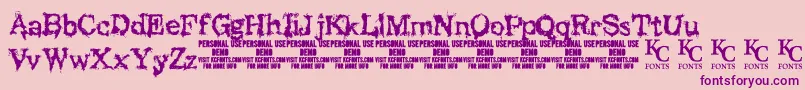 Lisätietoja BlackasylumdemoKcfonts-fontista BlackasylumdemoKcfonts-fontti – violetit fontit vaaleanpunaisella taustalla