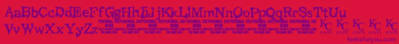 BlackasylumdemoKcfonts Font – Purple Fonts on Red Background