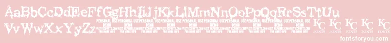 BlackasylumdemoKcfontsフォントについての詳細 フォントBlackasylumdemoKcfonts – ピンクの背景に白い文字