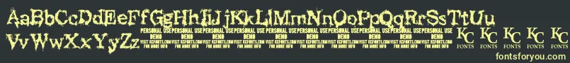 Lisätietoja BlackasylumdemoKcfonts-fontista BlackasylumdemoKcfonts-fontti – keltaiset fontit mustalla taustalla