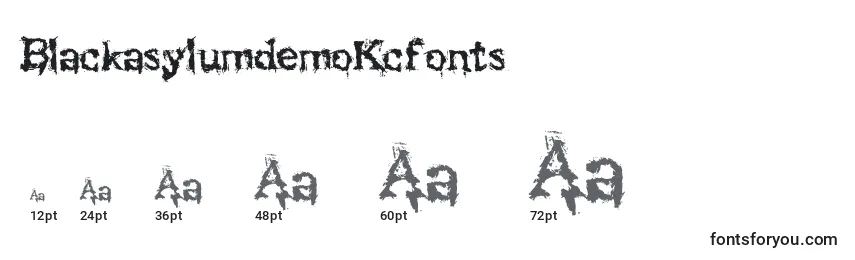 Размеры шрифта BlackasylumdemoKcfonts