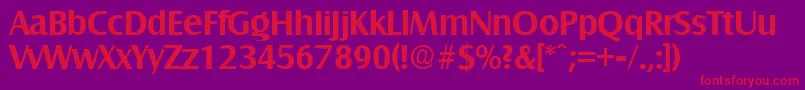 SalzburgDemibold Font – Red Fonts on Purple Background