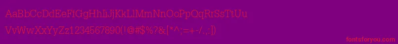 Dilleniaupc Font – Red Fonts on Purple Background