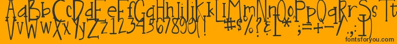 DjbNouveauLight Font – Black Fonts on Orange Background