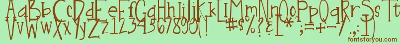 DjbNouveauLight Font – Brown Fonts on Green Background