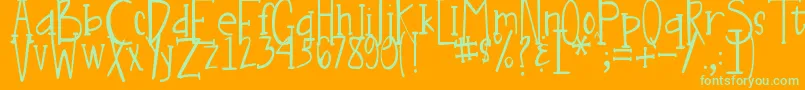 DjbNouveauLight Font – Green Fonts on Orange Background