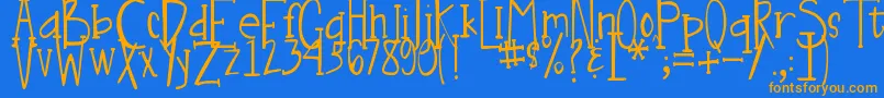 DjbNouveauLight Font – Orange Fonts on Blue Background