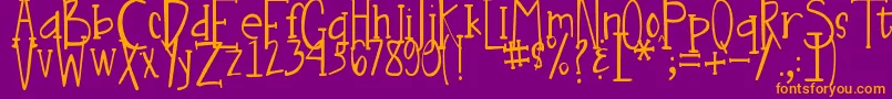 DjbNouveauLight Font – Orange Fonts on Purple Background