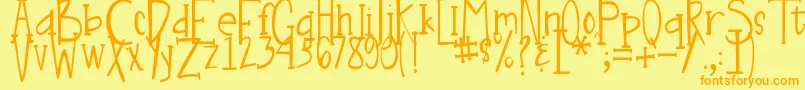 DjbNouveauLight Font – Orange Fonts on Yellow Background