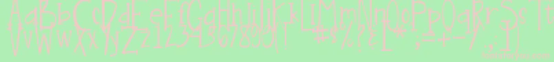 DjbNouveauLight Font – Pink Fonts on Green Background