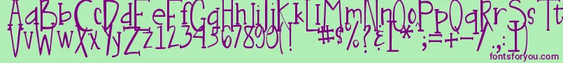 DjbNouveauLight Font – Purple Fonts on Green Background