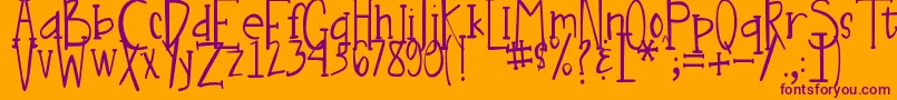DjbNouveauLight Font – Purple Fonts on Orange Background