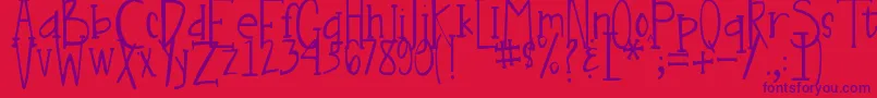 DjbNouveauLight Font – Purple Fonts on Red Background
