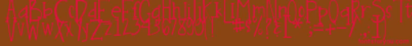 DjbNouveauLight Font – Red Fonts on Brown Background