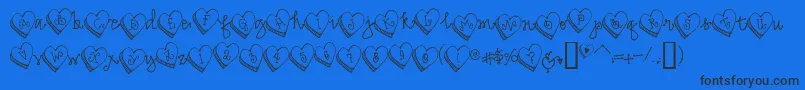 DjCandyHeart Font – Black Fonts on Blue Background