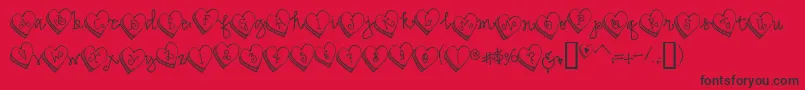 DjCandyHeart Font – Black Fonts on Red Background