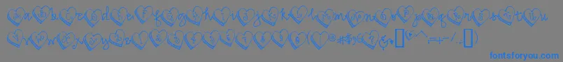 DjCandyHeart-Schriftart – Blaue Schriften auf grauem Hintergrund