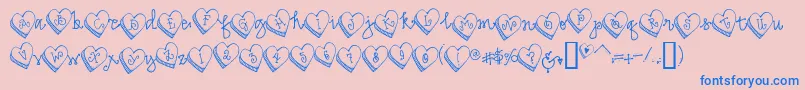 DjCandyHeart Font – Blue Fonts on Pink Background