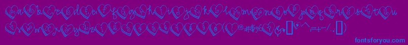 DjCandyHeart Font – Blue Fonts on Purple Background