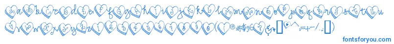 DjCandyHeart Font – Blue Fonts on White Background