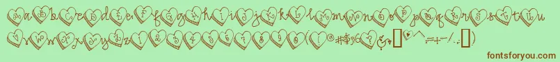 DjCandyHeart Font – Brown Fonts on Green Background