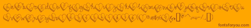 Шрифт DjCandyHeart – коричневые шрифты на оранжевом фоне