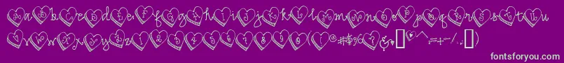 DjCandyHeart Font – Green Fonts on Purple Background