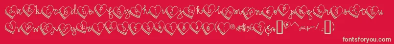 Czcionka DjCandyHeart – zielone czcionki na czerwonym tle